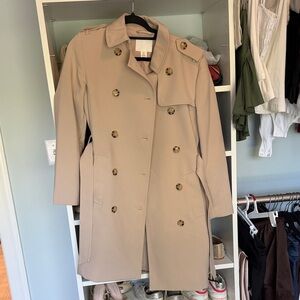 H&M Women's Double-Breasted Trench Coat in Beige